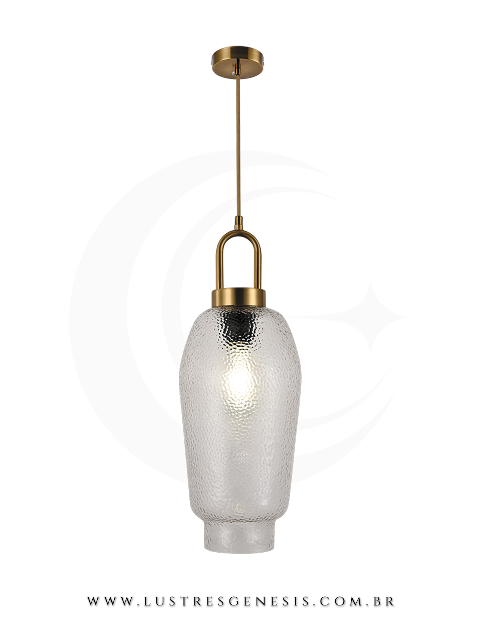 A Luminaria Pendente com acabamento em metal bronze e cupula de vidro transparente e ideal para renovar seu ambiente.